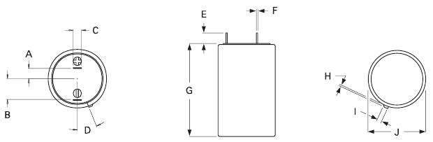 Конструкционные параметры батареи EnerSys Cyclon D cell 2V 2,5 Ah